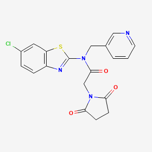 molecular formula C19H15ClN4O3S B2411189 N-(6-氯苯并[d]噻唑-2-基)-2-(2,5-二氧代吡咯烷-1-基)-N-(吡啶-3-基甲基)乙酰胺 CAS No. 895023-86-6