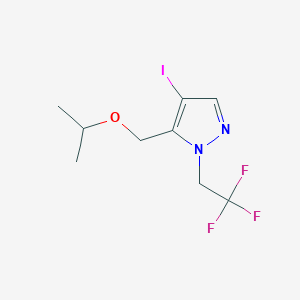 molecular formula C9H12F3IN2O B2411192 4-iodo-5-(isopropoxymethyl)-1-(2,2,2-trifluoroethyl)-1H-pyrazole CAS No. 1856058-31-5