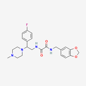 N1-(benzo[d][1,3]dioxol-5-ylmethyl)-N2-(2-(4-fluorophenyl)-2-(4-methylpiperazin-1-yl)ethyl)oxalamide