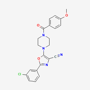 2-(3-Chlorophenyl)-5-(4-(4-methoxybenzoyl)piperazin-1-yl)oxazole-4-carbonitrile