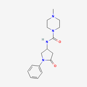 molecular formula C16H22N4O2 B2411213 4-甲基-N-(5-氧代-1-苯基吡咯烷-3-基)哌嗪-1-甲酰胺 CAS No. 894002-91-6