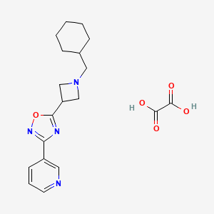 molecular formula C19H24N4O5 B2411215 5-(1-(环己基甲基)氮杂环丁-3-基)-3-(吡啶-3-基)-1,2,4-恶二唑草酸盐 CAS No. 1396783-09-7