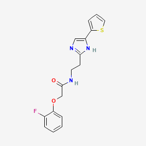 2-(2-fluorophenoxy)-N-(2-(4-(thiophen-2-yl)-1H-imidazol-2-yl)ethyl)acetamide