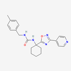 molecular formula C22H25N5O2 B2411230 1-(4-Methylbenzyl)-3-(1-(3-(pyridin-4-yl)-1,2,4-oxadiazol-5-yl)cyclohexyl)urea CAS No. 1396766-09-8