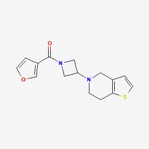 molecular formula C15H16N2O2S B2411231 (3-(6,7-dihydrothieno[3,2-c]pyridin-5(4H)-yl)azetidin-1-yl)(furan-3-yl)methanone CAS No. 2097893-08-6
