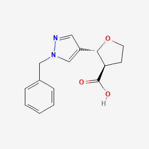 molecular formula C15H16N2O3 B2411237 (2R,3R)-2-(1-Benzylpyrazol-4-yl)oxolane-3-carboxylic acid CAS No. 1807882-26-3