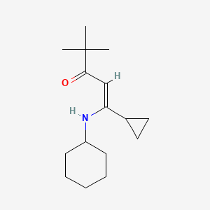 molecular formula C16H27NO B2411255 (Z)-1-(cyclohexylamino)-1-cyclopropyl-4,4-dimethylpent-1-en-3-one CAS No. 328011-85-4