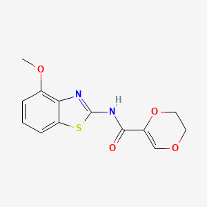 molecular formula C13H12N2O4S B2411259 N-(4-methoxybenzo[d]thiazol-2-yl)-5,6-dihydro-1,4-dioxine-2-carboxamide CAS No. 864937-48-4