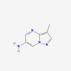 molecular formula C7H8N4 B2411264 3-甲基吡唑并[1,5-a]嘧啶-6-胺 CAS No. 1443278-78-1