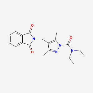 molecular formula C19H22N4O3 B2411268 4-[(1,3-二氧代异吲哚-2-基)甲基]-N,N-二乙基-3,5-二甲基吡唑-1-甲酰胺 CAS No. 890604-38-3