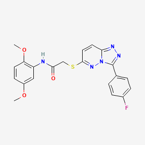 molecular formula C21H18FN5O3S B2411273 N-(2,5-dimethoxyphenyl)-2-((3-(4-fluorophenyl)-[1,2,4]triazolo[4,3-b]pyridazin-6-yl)thio)acetamide CAS No. 862980-22-1