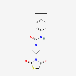 molecular formula C17H21N3O3S B2411274 N-(4-(叔丁基)苯基)-3-(2,4-二氧代噻唑烷-3-基)氮杂环丁烷-1-甲酰胺 CAS No. 2310123-41-0