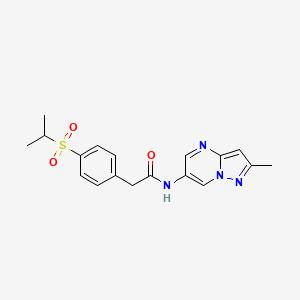 molecular formula C18H20N4O3S B2411286 2-(4-(isopropylsulfonyl)phenyl)-N-(2-methylpyrazolo[1,5-a]pyrimidin-6-yl)acetamide CAS No. 1798539-12-4