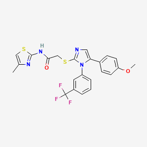 2-((5-(4-methoxyphenyl)-1-(3-(trifluoromethyl)phenyl)-1H-imidazol-2-yl)thio)-N-(4-methylthiazol-2-yl)acetamide