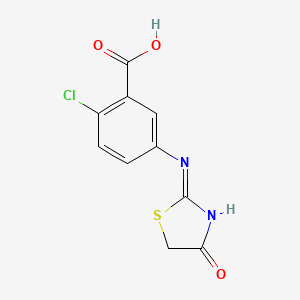 2-chloro-5-{[(2Z)-4-oxo-1,3-thiazolidin-2-ylidene]amino}benzoic acid