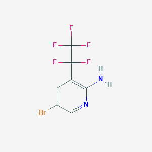 molecular formula C7H4BrF5N2 B2411291 5-溴-3-(1,1,2,2,2-五氟乙基)吡啶-2-胺 CAS No. 2416229-93-9