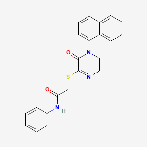 molecular formula C22H17N3O2S B2411293 N-fenilacetamida 2-((4-(naftalen-1-il)-3-oxo-3,4-dihidropirazin-2-il)tio) CAS No. 899958-44-2