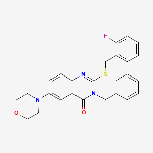 molecular formula C26H24FN3O2S B2411294 3-benzyl-2-((2-fluorobenzyl)thio)-6-morpholinoquinazolin-4(3H)-one CAS No. 422278-95-3