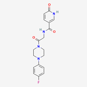 molecular formula C18H19FN4O3 B2411295 N-(2-(4-(4-fluorophenyl)piperazin-1-yl)-2-oxoethyl)-6-oxo-1,6-dihydropyridine-3-carboxamide CAS No. 1226441-85-5