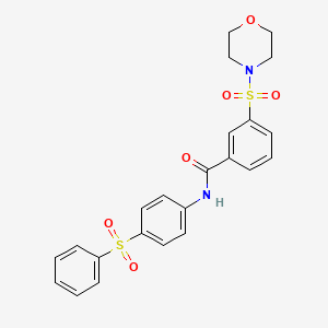 molecular formula C23H22N2O6S2 B2411297 3-(morpholin-4-ylsulfonyl)-N-[4-(phenylsulfonyl)phenyl]benzamide CAS No. 923193-37-7