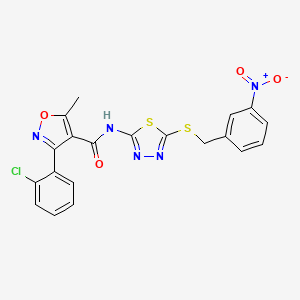 molecular formula C20H14ClN5O4S2 B2411298 3-(2-chlorophenyl)-5-methyl-N-(5-((3-nitrobenzyl)thio)-1,3,4-thiadiazol-2-yl)isoxazole-4-carboxamide CAS No. 896028-58-3