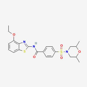 molecular formula C22H25N3O5S2 B2411299 4-((2,6-二甲基吗啉基)磺酰基)-N-(4-乙氧基苯并[d]噻唑-2-基)苯甲酰胺 CAS No. 501351-55-9
