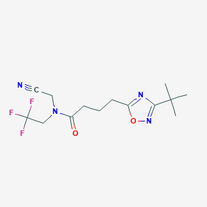 molecular formula C14H19F3N4O2 B2411303 4-(3-tert-butyl-1,2,4-oxadiazol-5-yl)-N-(cyanomethyl)-N-(2,2,2-trifluoroethyl)butanamide CAS No. 1384784-89-7