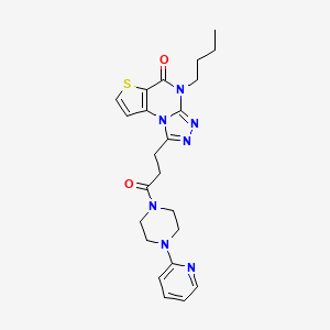 4-butyl-1-(3-oxo-3-(4-(pyridin-2-yl)piperazin-1-yl)propyl)thieno[2,3-e][1,2,4]triazolo[4,3-a]pyrimidin-5(4H)-one
