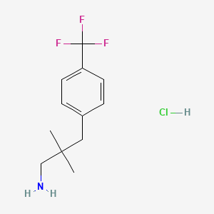 molecular formula C12H17ClF3N B2411308 2,2-ジメチル-3-[4-(トリフルオロメチル)フェニル]プロパン-1-アミン塩酸塩 CAS No. 1439900-40-9