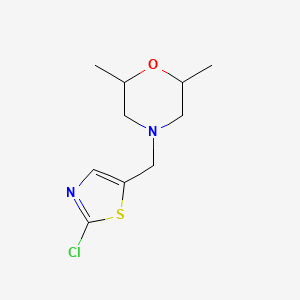 molecular formula C10H15ClN2OS B2411313 4-[(2-Chloro-1,3-thiazol-5-yl)methyl]-2,6-dimethylmorpholine CAS No. 478248-82-7