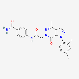 4-(2-(1-(2,4-dimethylphenyl)-4-methyl-7-oxo-1H-pyrazolo[3,4-d]pyridazin-6(7H)-yl)acetamido)benzamide