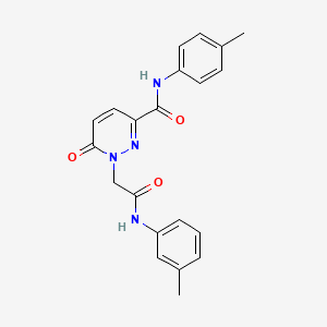 molecular formula C21H20N4O3 B2411320 6-oxo-1-(2-oxo-2-(m-tolylamino)ethyl)-N-(p-tolyl)-1,6-dihydropyridazine-3-carboxamide CAS No. 932990-70-0
