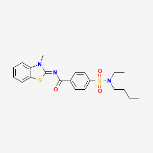 molecular formula C21H25N3O3S2 B2411321 (E)-4-(N-butyl-N-ethylsulfamoyl)-N-(3-methylbenzo[d]thiazol-2(3H)-ylidene)benzamide CAS No. 683260-99-3
