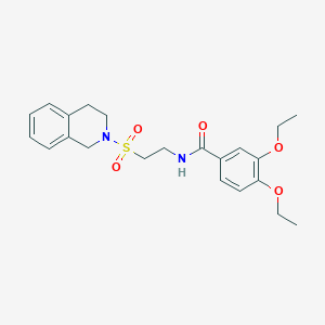 molecular formula C22H28N2O5S B2411325 3,4-diethoxy-N-[2-(1,2,3,4-tetrahydroisoquinoline-2-sulfonyl)ethyl]benzamide CAS No. 923684-98-4