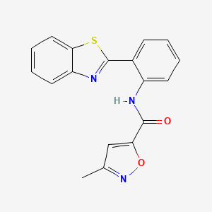 molecular formula C18H13N3O2S B2411326 N-(2-(苯并[d]噻唑-2-基)苯基)-3-甲基异噁唑-5-甲酰胺 CAS No. 946286-48-2
