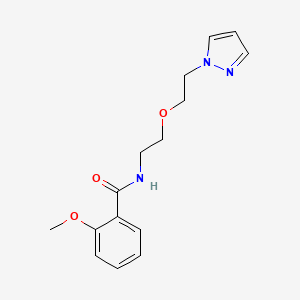 molecular formula C15H19N3O3 B2411330 N-(2-(2-(1H-pyrazol-1-yl)éthoxy)éthyl)-2-méthoxybenzamide CAS No. 2034301-10-3