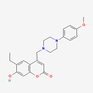 molecular formula C23H26N2O4 B2411335 6-Ethyl-7-hydroxy-4-[[4-(4-methoxyphenyl)piperazin-1-yl]methyl]chromen-2-one CAS No. 849526-61-0