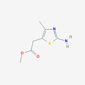 molecular formula C7H10N2O2S B2411336 Methyl 2-(2-amino-4-methyl-1,3-thiazol-5-yl)acetate CAS No. 59865-90-6
