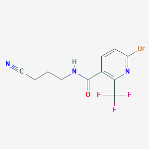 molecular formula C11H9BrF3N3O B2411341 6-Bromo-N-(3-cyanopropyl)-2-(trifluoromethyl)pyridine-3-carboxamide CAS No. 2305538-11-6