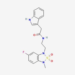 N-(2-(6-fluoro-3-methyl-2,2-dioxidobenzo[c][1,2,5]thiadiazol-1(3H)-yl)ethyl)-2-(1H-indol-3-yl)acetamide