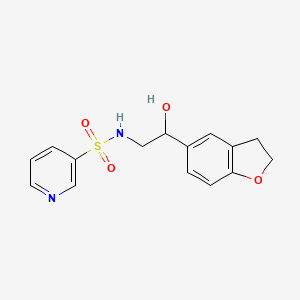 molecular formula C15H16N2O4S B2411350 N-(2-(2,3-dihydrobenzofuran-5-yl)-2-hydroxyethyl)pyridine-3-sulfonamide CAS No. 1705746-46-8