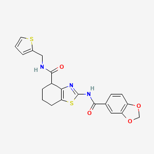 2-(benzo[d][1,3]dioxole-5-carboxamido)-N-(thiophen-2-ylmethyl)-4,5,6,7-tetrahydrobenzo[d]thiazole-4-carboxamide