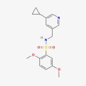 molecular formula C17H20N2O4S B2411355 N-((5-cyclopropylpyridin-3-yl)methyl)-2,5-dimethoxybenzenesulfonamide CAS No. 2034616-99-2