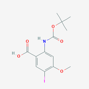 molecular formula C13H16INO5 B2411359 5-Iodo-4-methoxy-2-[(2-methylpropan-2-yl)oxycarbonylamino]benzoic acid CAS No. 2287302-53-6