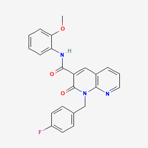molecular formula C23H18FN3O3 B2411367 1-(4-fluorobenzyl)-N-(2-methoxyphenyl)-2-oxo-1,2-dihydro-1,8-naphthyridine-3-carboxamide CAS No. 946252-09-1