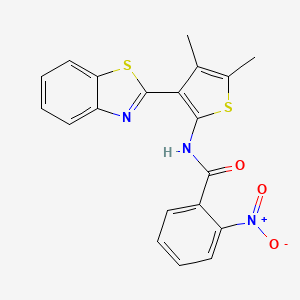 molecular formula C20H15N3O3S2 B2411368 N-(3-(benzo[d]thiazol-2-yl)-4,5-dimethylthiophen-2-yl)-2-nitrobenzamide CAS No. 886959-99-5