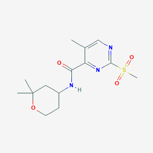 N-(2,2-dimethyloxan-4-yl)-2-methanesulfonyl-5-methylpyrimidine-4-carboxamide