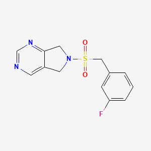 molecular formula C13H12FN3O2S B2411374 6-((3-fluorobenzyl)sulfonyl)-6,7-dihydro-5H-pyrrolo[3,4-d]pyrimidine CAS No. 1704515-39-8