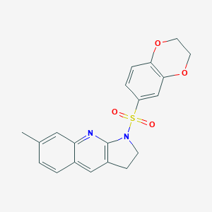 molecular formula C20H18N2O4S B241138 1-(2,3-dihydro-1,4-benzodioxin-6-ylsulfonyl)-7-methyl-2,3-dihydro-1H-pyrrolo[2,3-b]quinoline 