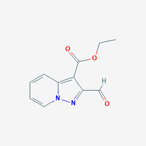 molecular formula C11H10N2O3 B2411380 Ethyl 2-formylpyrazolo[1,5-a]pyridine-3-carboxylate CAS No. 2377033-44-6
